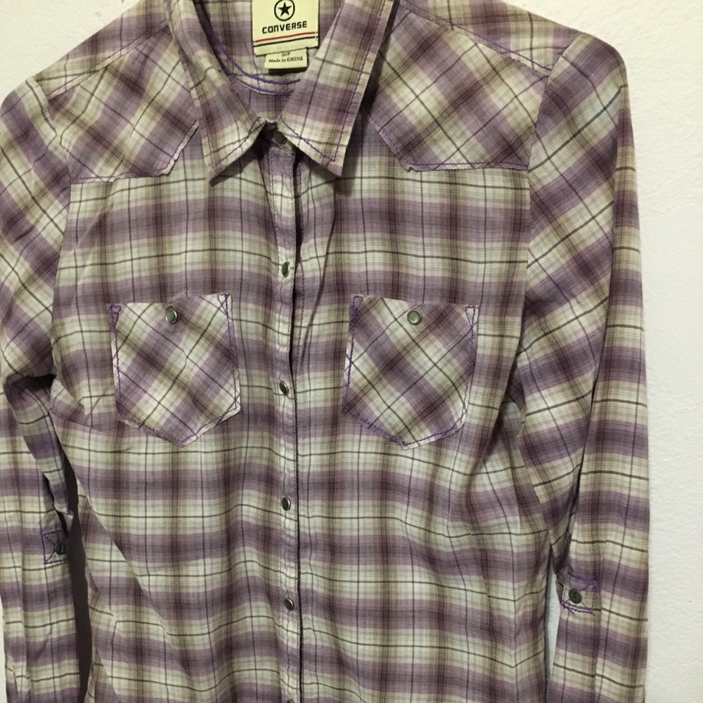 Converse S tab sleeve snap button western type